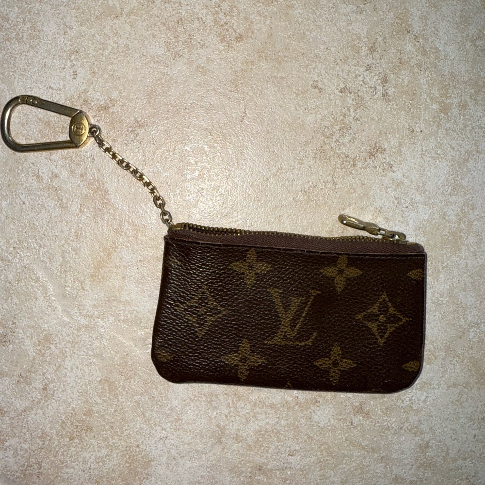 Louis Vuitton Monogram Key Pouch in Brown and Gold
